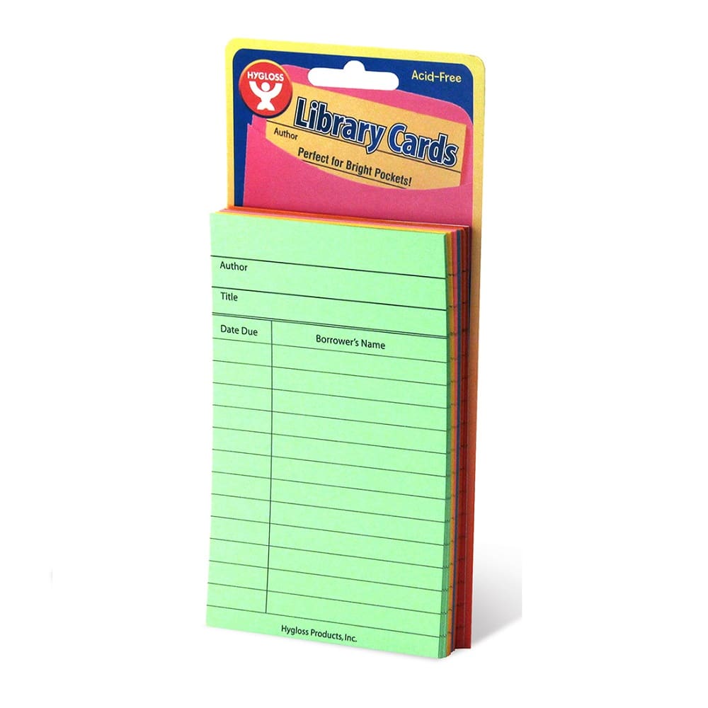 Library Cards | Hygloss Products
