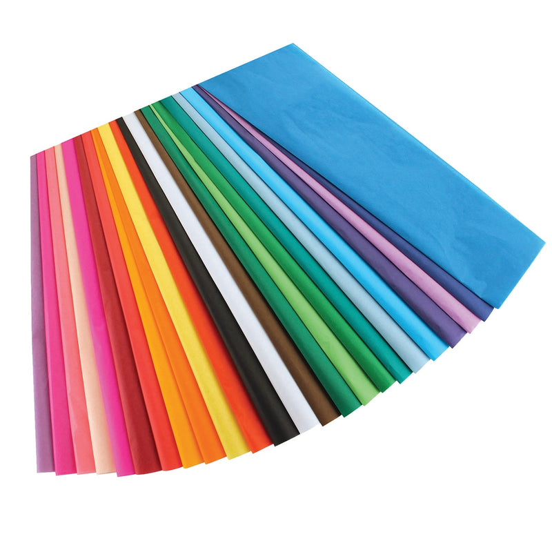 Bright bleeding tissue paper sheets