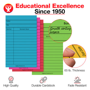 Library Cards, Assorted Colors