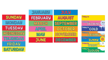 Days of the Week + Months + Weather Cards Combo