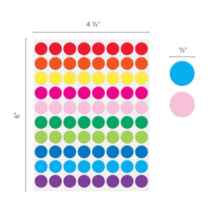 Colored 1/2" Circle Stickers