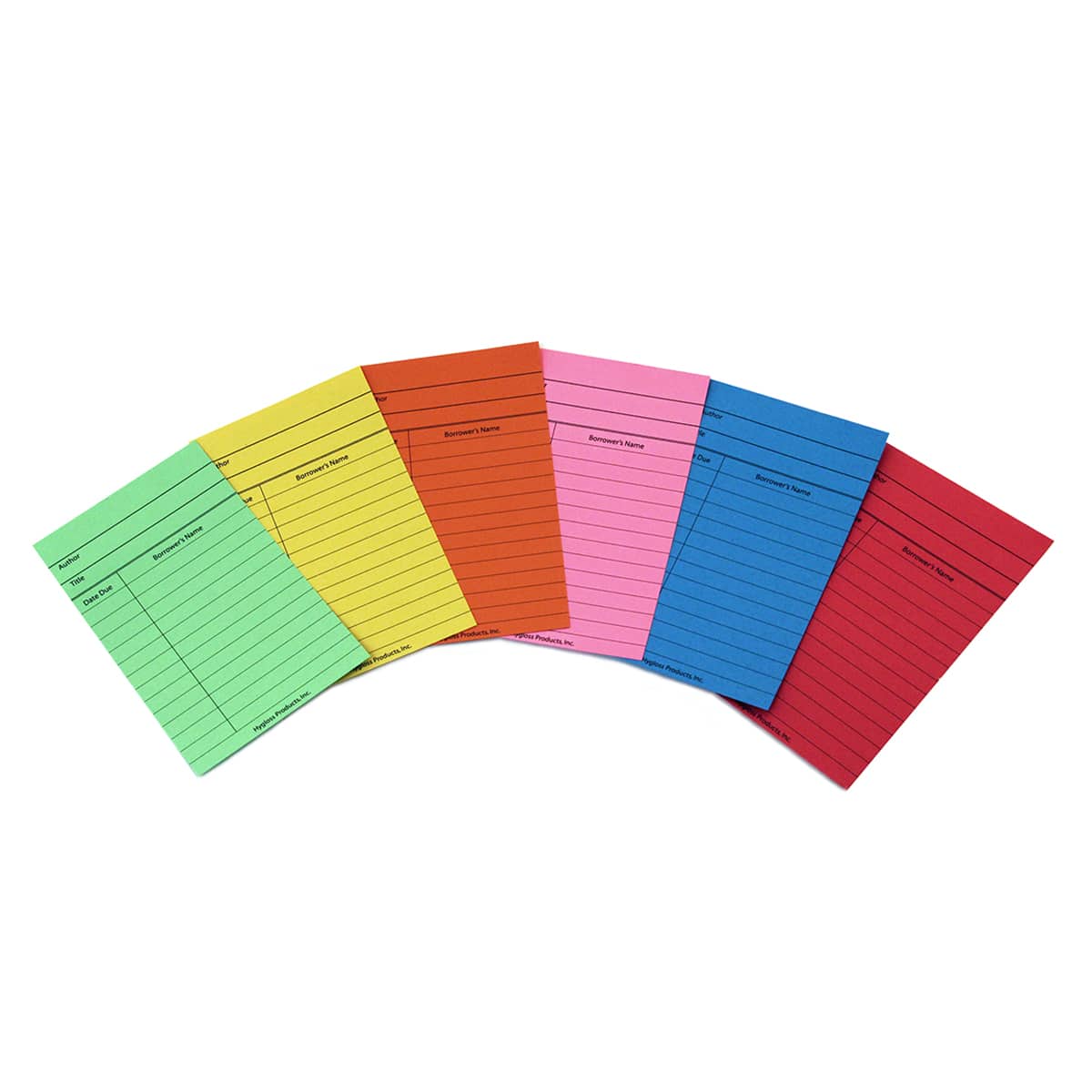 Library Cards, Assorted Colors | Hygloss Products
