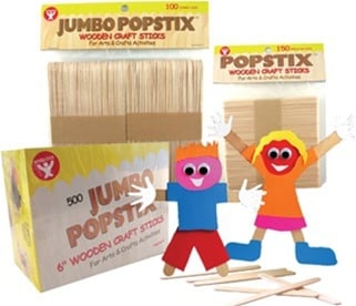 Jumbo Natural Craft Sticks - 4.5 Inch Popstix