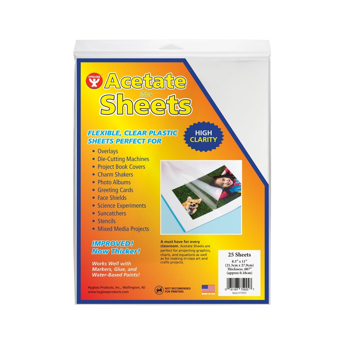 Acetate Paper Ruler Transparent Acetate Sheets, 8.5 x 11-Inch