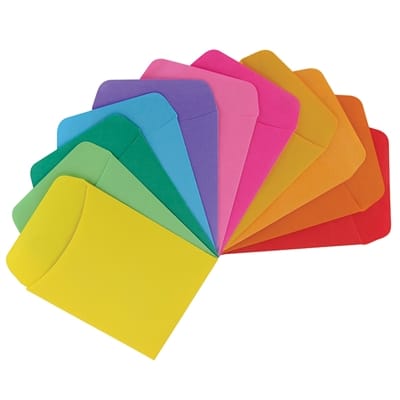 Colored Library Pockets, Non-Adhesive  3.5 Inch x 4.875 Inch