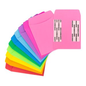 colorful adhesive library pockets