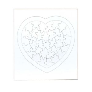 heart shape blank puzzle with frame