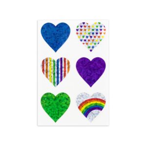holographic heart stickers