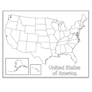 USA blank map posters
