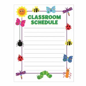 classroom schedule bugs poster