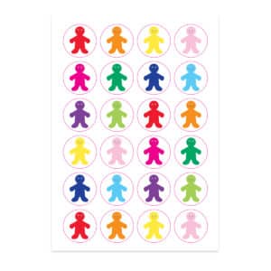 Rainbow People 1" Stickers