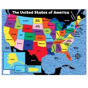 USA Map Classroom Poster