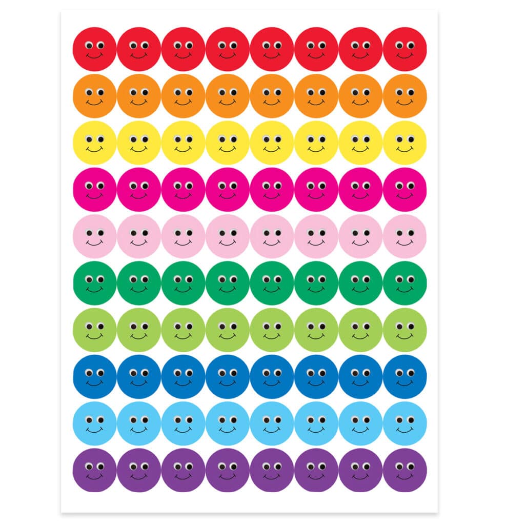 Protect Children Stickers, Smiley Face Stickers, Colourful