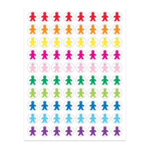 Rainbow People 1/2" Stickers