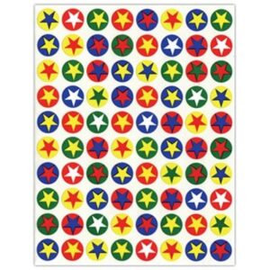 Colored Stars in ½" Circle Stickers