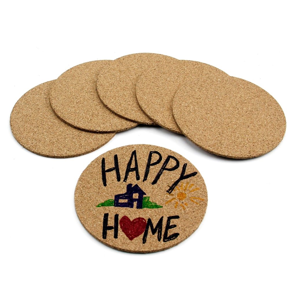Hygloss Cork Coasters - 6 in. Round (Pack of 24)