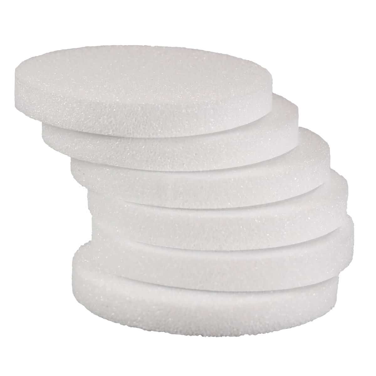 12 Pack Foam Circles For Crafts - 6 Inch Round Cake Dummy Discs For DIY  Projects (1 Inch Thick, White)