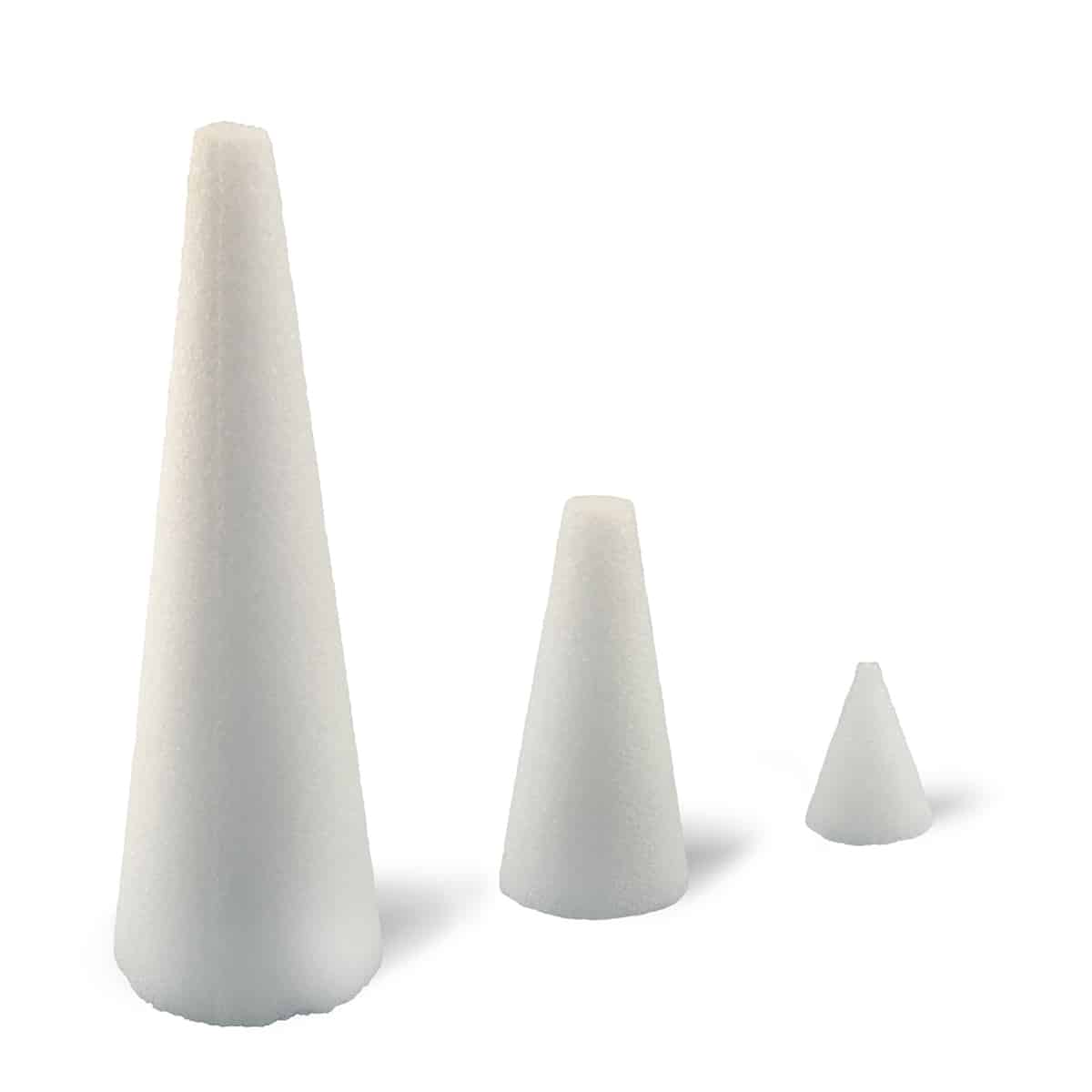3 Inch White Cones for Floral Arrangements and Projects 12 Pack Hygloss Products Styrofoam Cones 