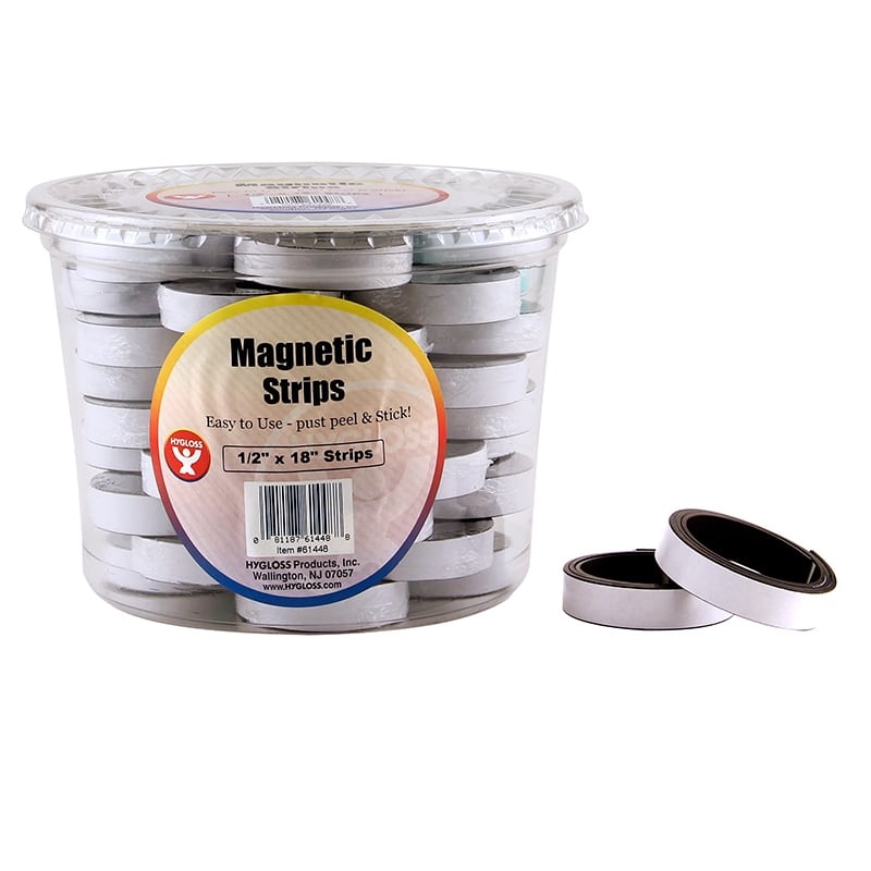Peel & Stick Magnetic Strip, 1”x8”
