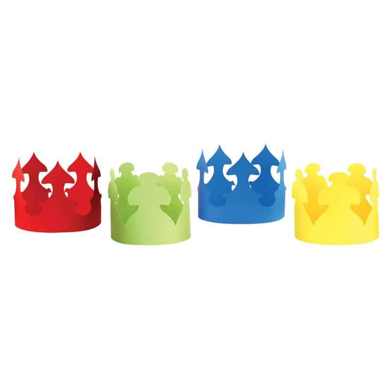 Bright Paper Crowns - 4 Assorted Colors