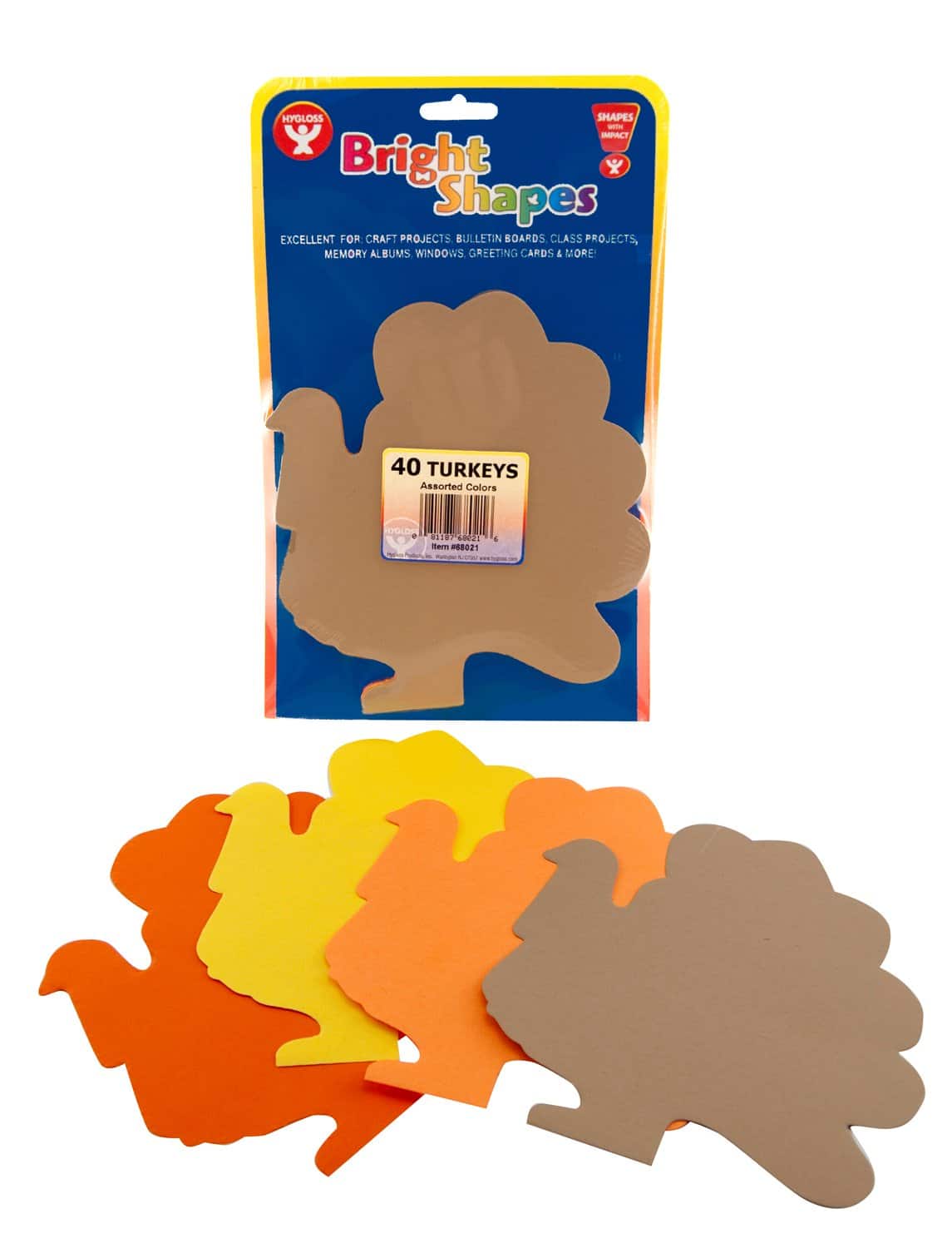 7.5 Inches-40 Pcs Shape Paper Cut-Outs for Arts and Crafts-Many Creative Uses Multicolor 