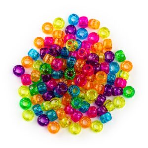 Barrel Pony Glitter Jelly Beads