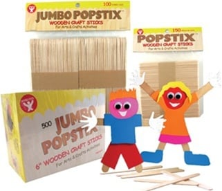 Jumbo Craft Sticks Natural 6 50/PKG