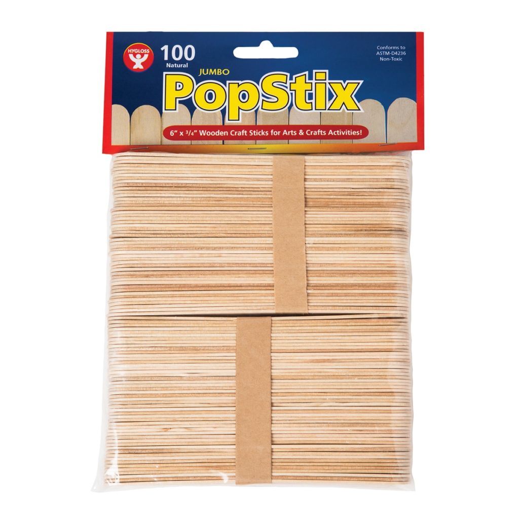 1000 Natural 6 Inch Jumbo Wooden Craft Popsicle Sticks-JCS-N