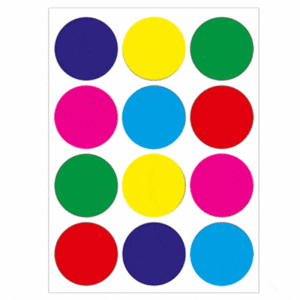 Colored 1 1/2" Circles