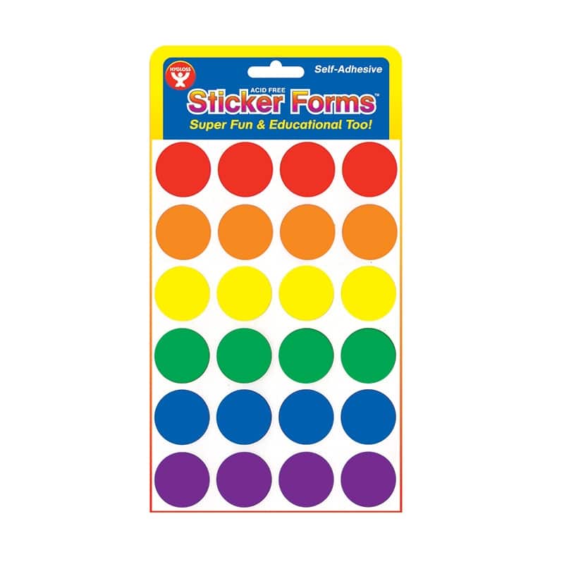 Colored 1 Circle Stickers, Stickers for Kids