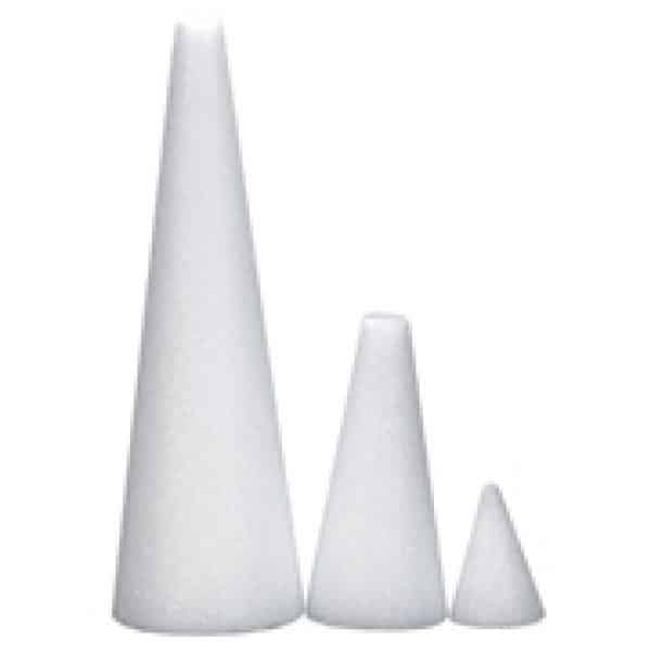 12” Tall & 4” Base 36 Pack Hygloss Products Styrofoam Cones White Cones for Floral Arrangements Crafts & DIY Projects 