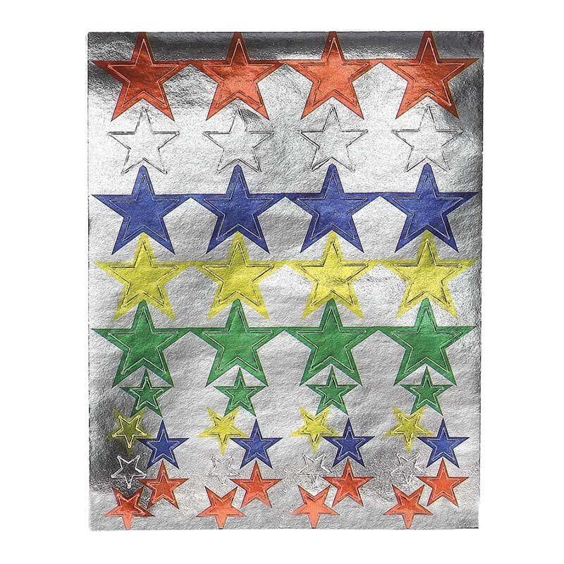 Foil Colored Stars Sticker Forms