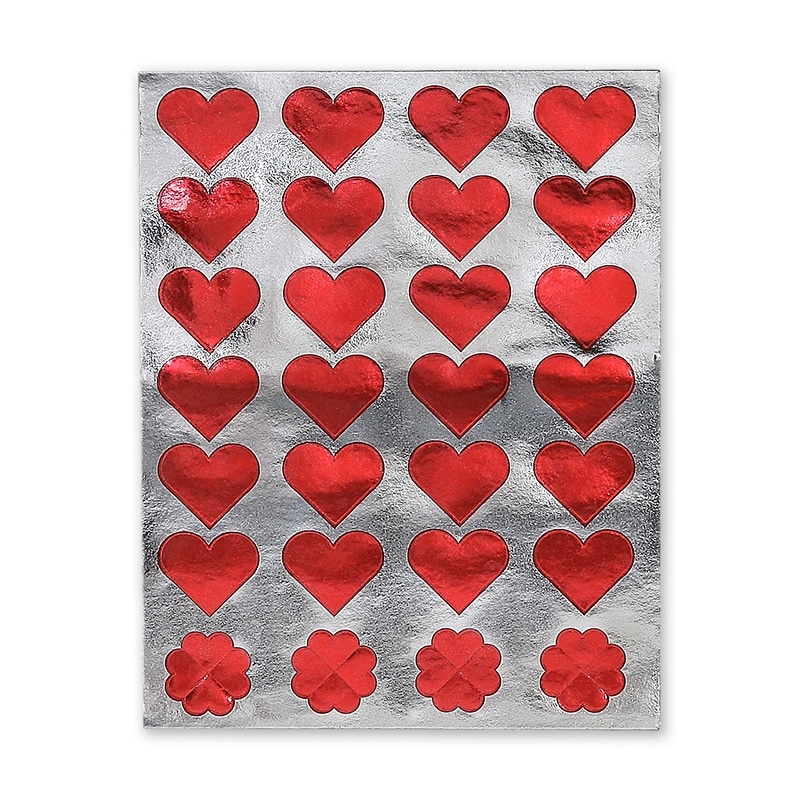 Foil Red Hearts Sticker