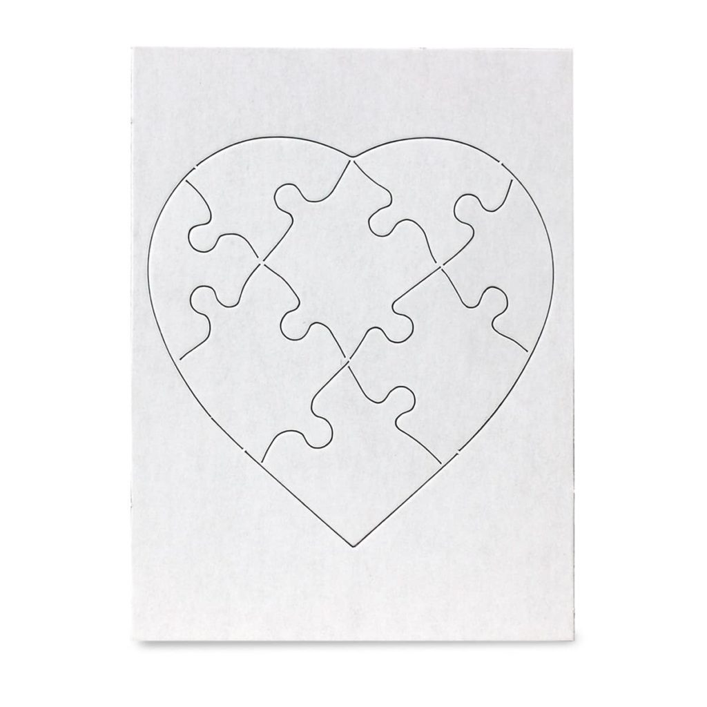 Blank Heart Shape Puzzles, Blank Jigsaw Puzzle