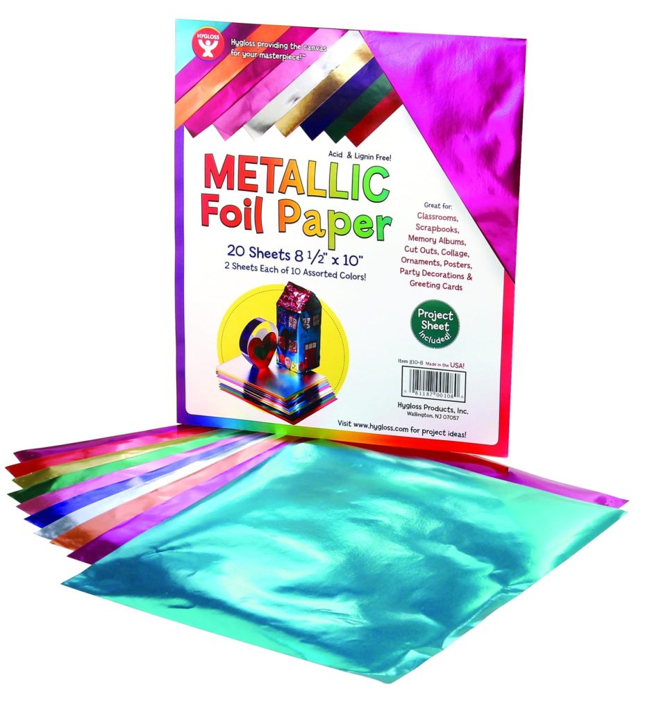 Hygloss Metallic Foil Paper, 10 x 13 Inches, Assorted Colors, Pack of 25  Sheets