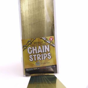 Super Strips 1"x8" - 48 Non-Gummed Metallic Gold Foil Board Chain Strips
