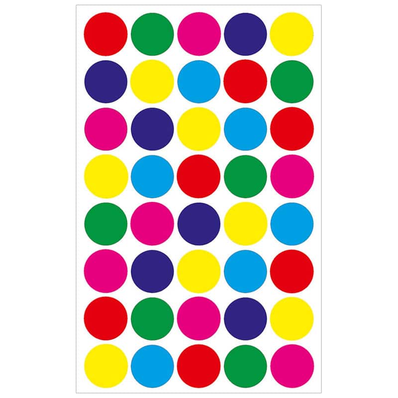 Colored ¾" Circle Stickers