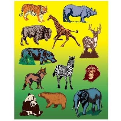 Wild Animals Sticker Forms