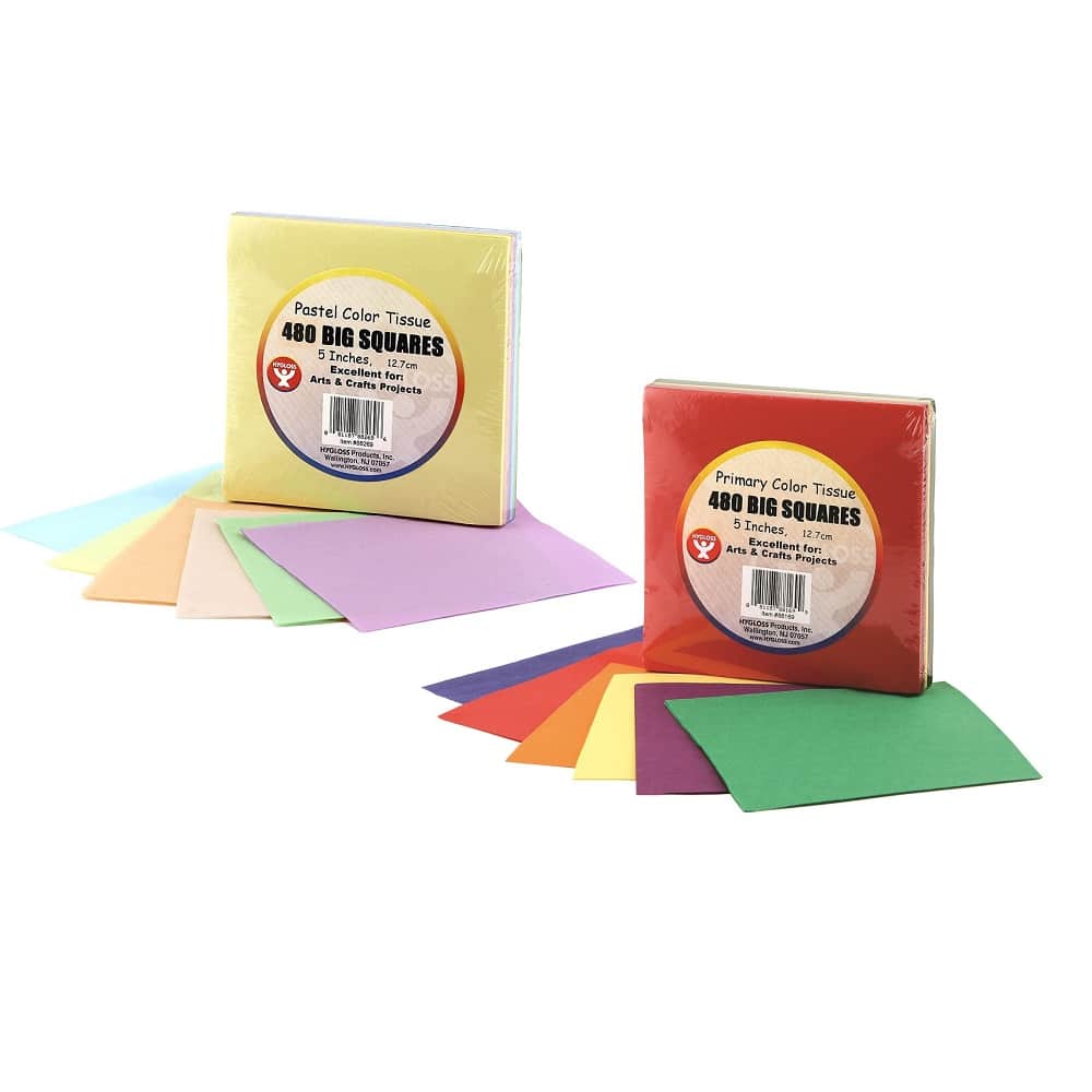 Tissue Paper Squares - 5 - 480 Pcs  Craft and Classroom Supplies by  Hygloss